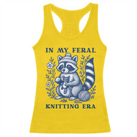 In My Feral Knitting Era Racerback Tank Top Raccoon Yarn Lover - Wonder Print Shop