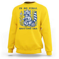 In My Feral Knitting Era Sweatshirt Raccoon Yarn Lover - Wonder Print Shop