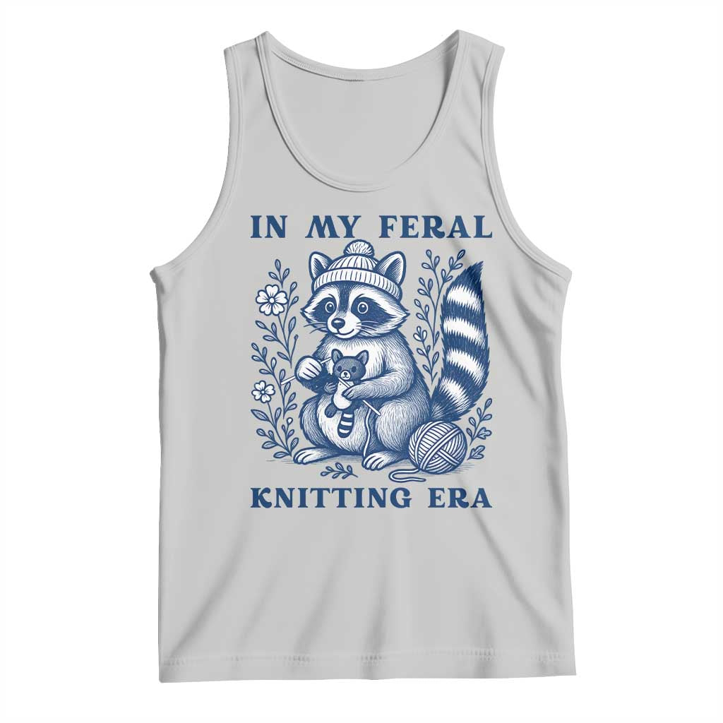 In My Feral Knitting Era Tank Top Raccoon Yarn Lover - Wonder Print Shop