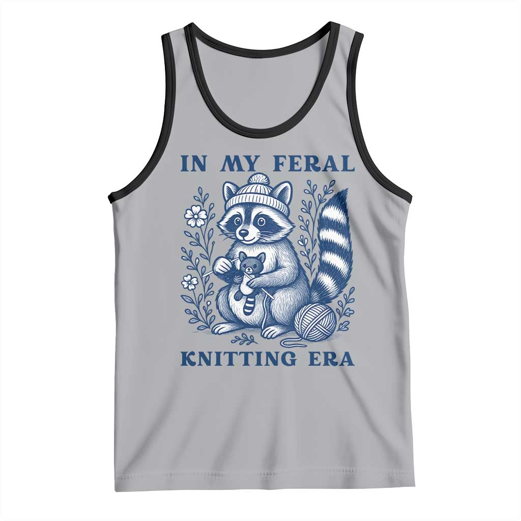 In My Feral Knitting Era Tank Top Raccoon Yarn Lover - Wonder Print Shop