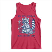 In My Feral Knitting Era Tank Top Raccoon Yarn Lover - Wonder Print Shop