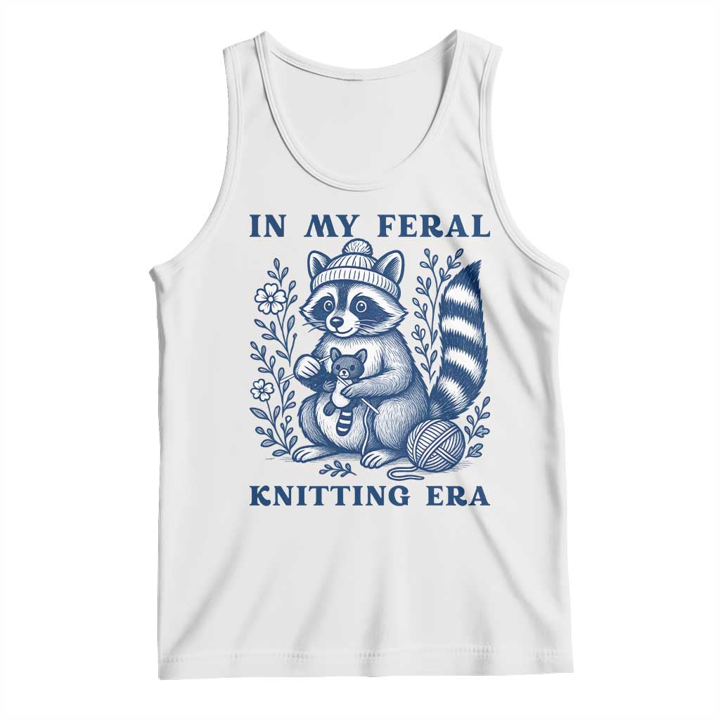 In My Feral Knitting Era Tank Top Raccoon Yarn Lover - Wonder Print Shop