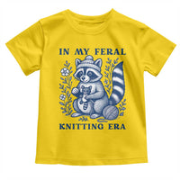 In My Feral Knitting Era Toddler T Shirt Raccoon Yarn Lover - Wonder Print Shop