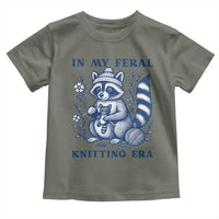 In My Feral Knitting Era Toddler T Shirt Raccoon Yarn Lover - Wonder Print Shop