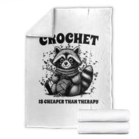 Crocheting Is Cheaper Than Therapy Throw Blanket Raccoon Yarn Lover - Wonder Print Shop