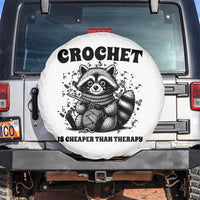 Crocheting Is Cheaper Than Therapy Spare Tire Cover Raccoon Yarn Lover - Wonder Print Shop