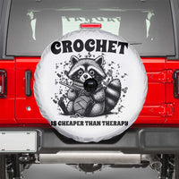 Crocheting Is Cheaper Than Therapy Spare Tire Cover Raccoon Yarn Lover - Wonder Print Shop
