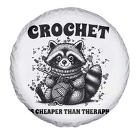 Crocheting Is Cheaper Than Therapy Spare Tire Cover Raccoon Yarn Lover - Wonder Print Shop