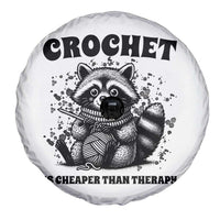 Crocheting Is Cheaper Than Therapy Spare Tire Cover Raccoon Yarn Lover - Wonder Print Shop