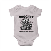 Crocheting Is Cheaper Than Therapy Baby Onesie Raccoon Yarn Lover - Wonder Print Shop
