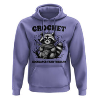 Crocheting Is Cheaper Than Therapy Hoodie Raccoon Yarn Lover - Wonder Print Shop