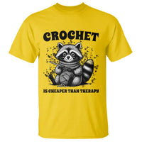 Crocheting Is Cheaper Than Therapy T Shirt Raccoon Yarn Lover - Wonder Print Shop