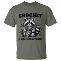 Crocheting Is Cheaper Than Therapy T Shirt Raccoon Yarn Lover - Wonder Print Shop