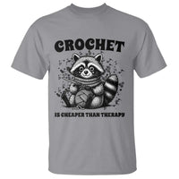 Crocheting Is Cheaper Than Therapy T Shirt Raccoon Yarn Lover - Wonder Print Shop