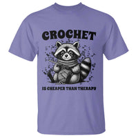 Crocheting Is Cheaper Than Therapy T Shirt Raccoon Yarn Lover - Wonder Print Shop