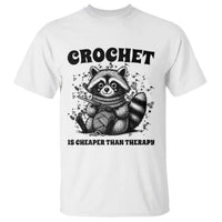 Crocheting Is Cheaper Than Therapy T Shirt Raccoon Yarn Lover - Wonder Print Shop