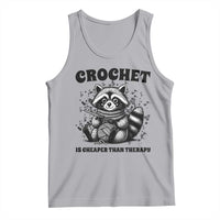 Crocheting Is Cheaper Than Therapy Tank Top Raccoon Yarn Lover - Wonder Print Shop