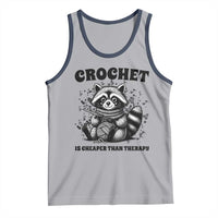 Crocheting Is Cheaper Than Therapy Tank Top Raccoon Yarn Lover - Wonder Print Shop