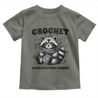 Crocheting Is Cheaper Than Therapy Toddler T Shirt Raccoon Yarn Lover - Wonder Print Shop