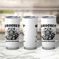 Crocheting Is Cheaper Than Therapy Tumbler Cup Raccoon Yarn Lover - Wonder Print Shop