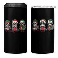 Christmas Raccoon Knitting 4 in 1 Can Cooler Tumbler Funny Holiday Yarn Gift - Wonder Print Shop