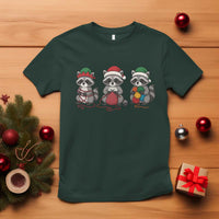 Christmas Raccoon Knitting T Shirt Funny Holiday Yarn Gift - Wonder Print Shop