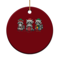 Xmas Raccoon Knitting Ceramic Ornament Funny Holiday Yarn Gift - Wonder Print Shop
