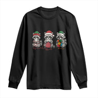 Christmas Raccoon Knitting Long Sleeve Shirt Funny Holiday Yarn Gift - Wonder Print Shop