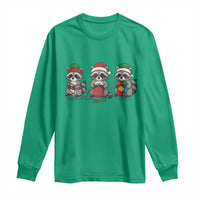 Christmas Raccoon Knitting Long Sleeve Shirt Funny Holiday Yarn Gift - Wonder Print Shop