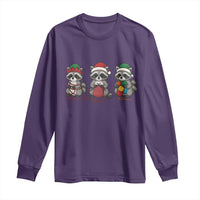 Christmas Raccoon Knitting Long Sleeve Shirt Funny Holiday Yarn Gift - Wonder Print Shop