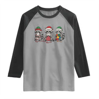 Christmas Raccoon Knitting Raglan Shirt Funny Holiday Yarn Gift - Wonder Print Shop