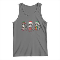 Christmas Raccoon Knitting Tank Top Funny Holiday Yarn Gift - Wonder Print Shop