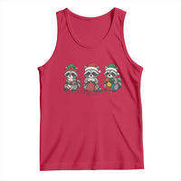 Christmas Raccoon Knitting Tank Top Funny Holiday Yarn Gift - Wonder Print Shop