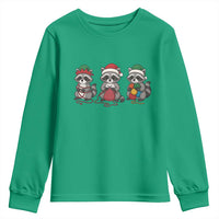 Christmas Raccoon Knitting Youth Sweatshirt Funny Holiday Yarn Gift - Wonder Print Shop
