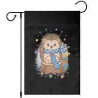Cute Hedgehog Knitting Garden Flag Gift For Crocheter - Wonder Print Shop