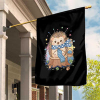 Cute Hedgehog Knitting Garden Flag Gift For Crocheter - Wonder Print Shop