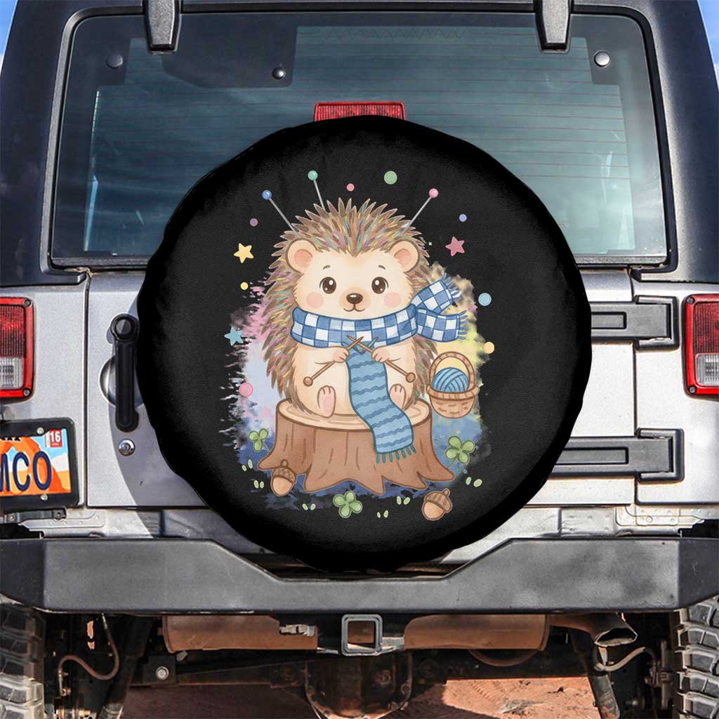 Cute Hedgehog Knitting Spare Tire Cover Gift For Crocheter - Wonder Print Shop