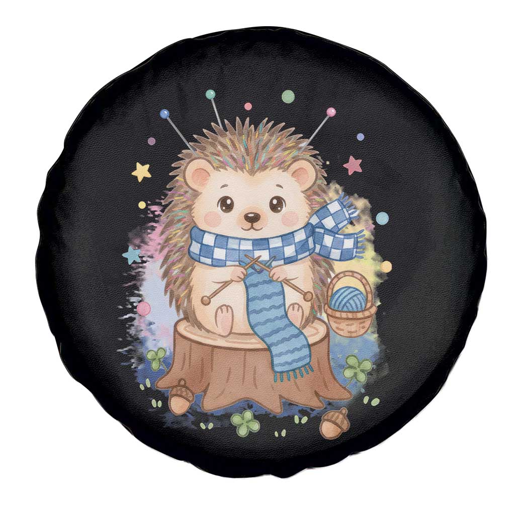 Cute Hedgehog Knitting Spare Tire Cover Gift For Crocheter - Wonder Print Shop