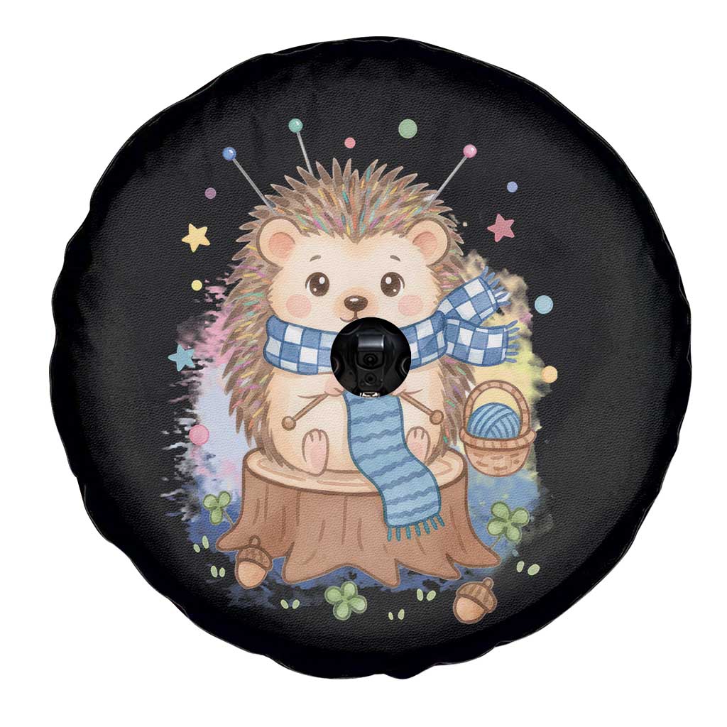 Cute Hedgehog Knitting Spare Tire Cover Gift For Crocheter - Wonder Print Shop