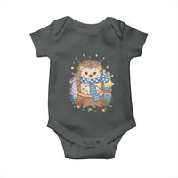 Cute Hedgehog Knitting Baby Onesie Gift For Crocheter - Wonder Print Shop