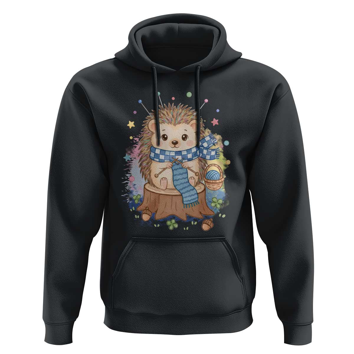 Cute Hedgehog Knitting Hoodie Gift For Crocheter - Wonder Print Shop