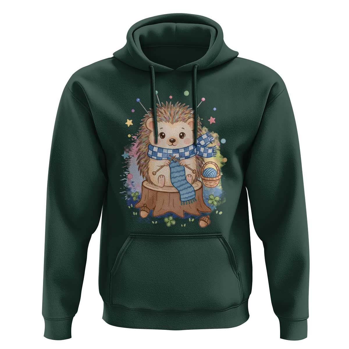 Cute Hedgehog Knitting Hoodie Gift For Crocheter - Wonder Print Shop