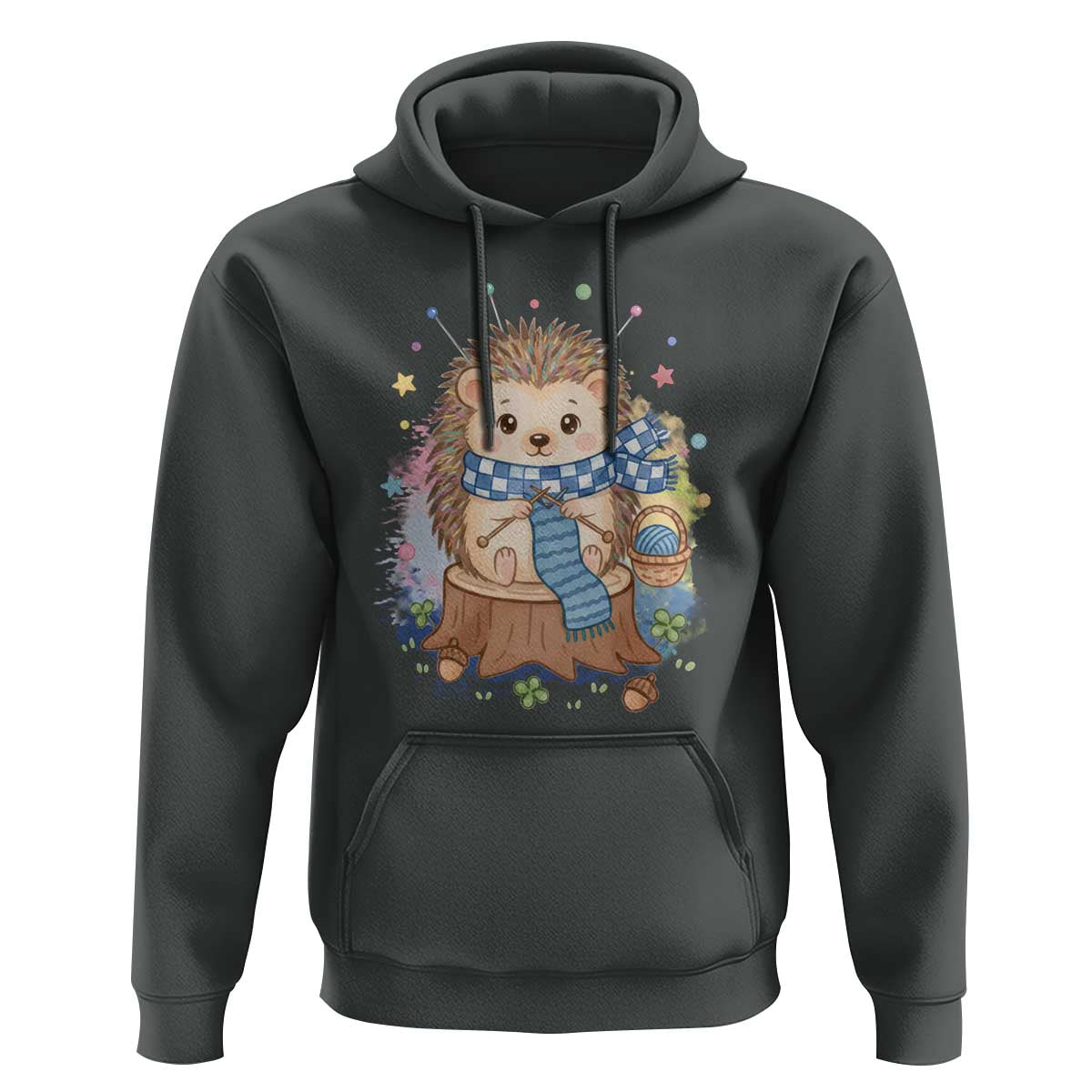Cute Hedgehog Knitting Hoodie Gift For Crocheter - Wonder Print Shop