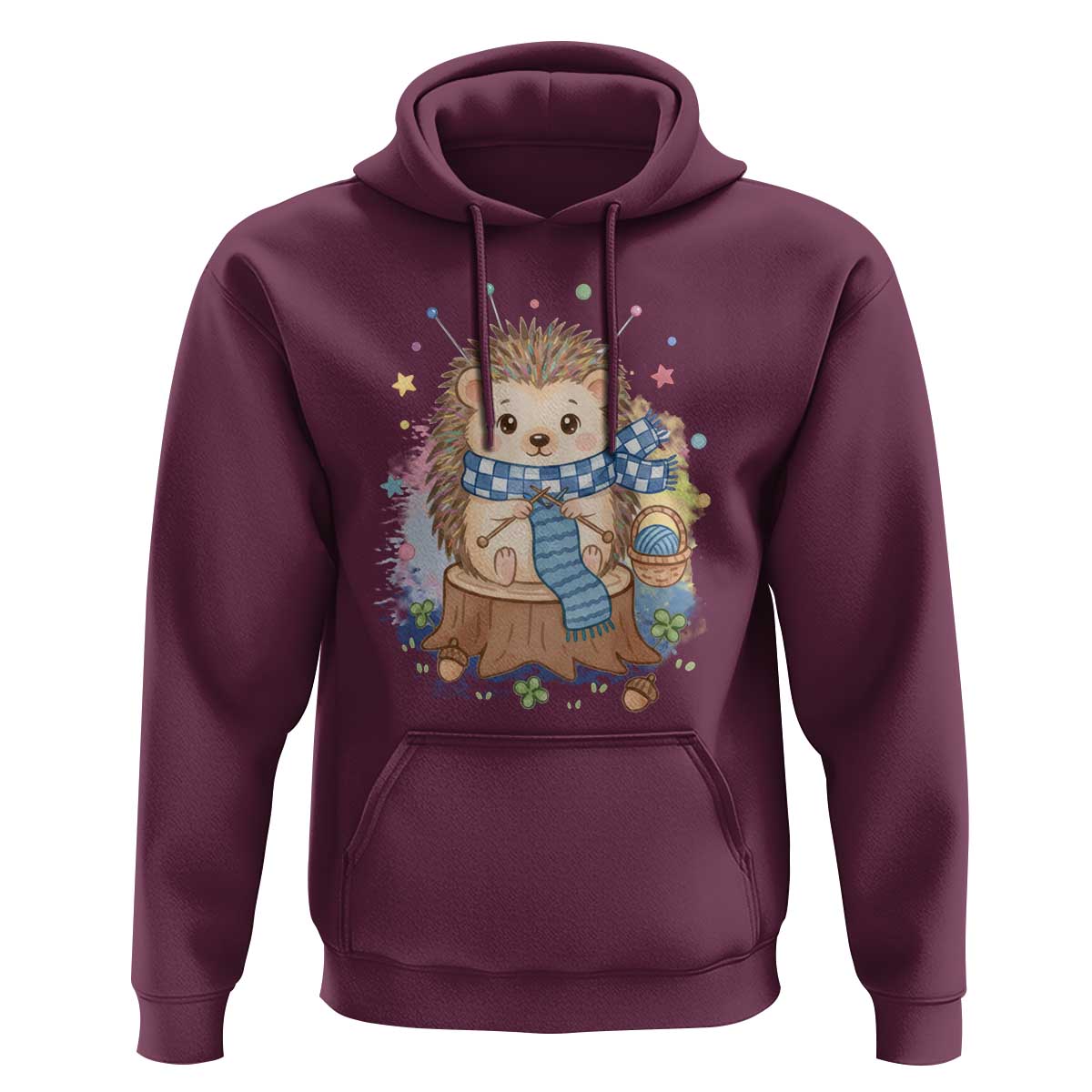 Cute Hedgehog Knitting Hoodie Gift For Crocheter - Wonder Print Shop