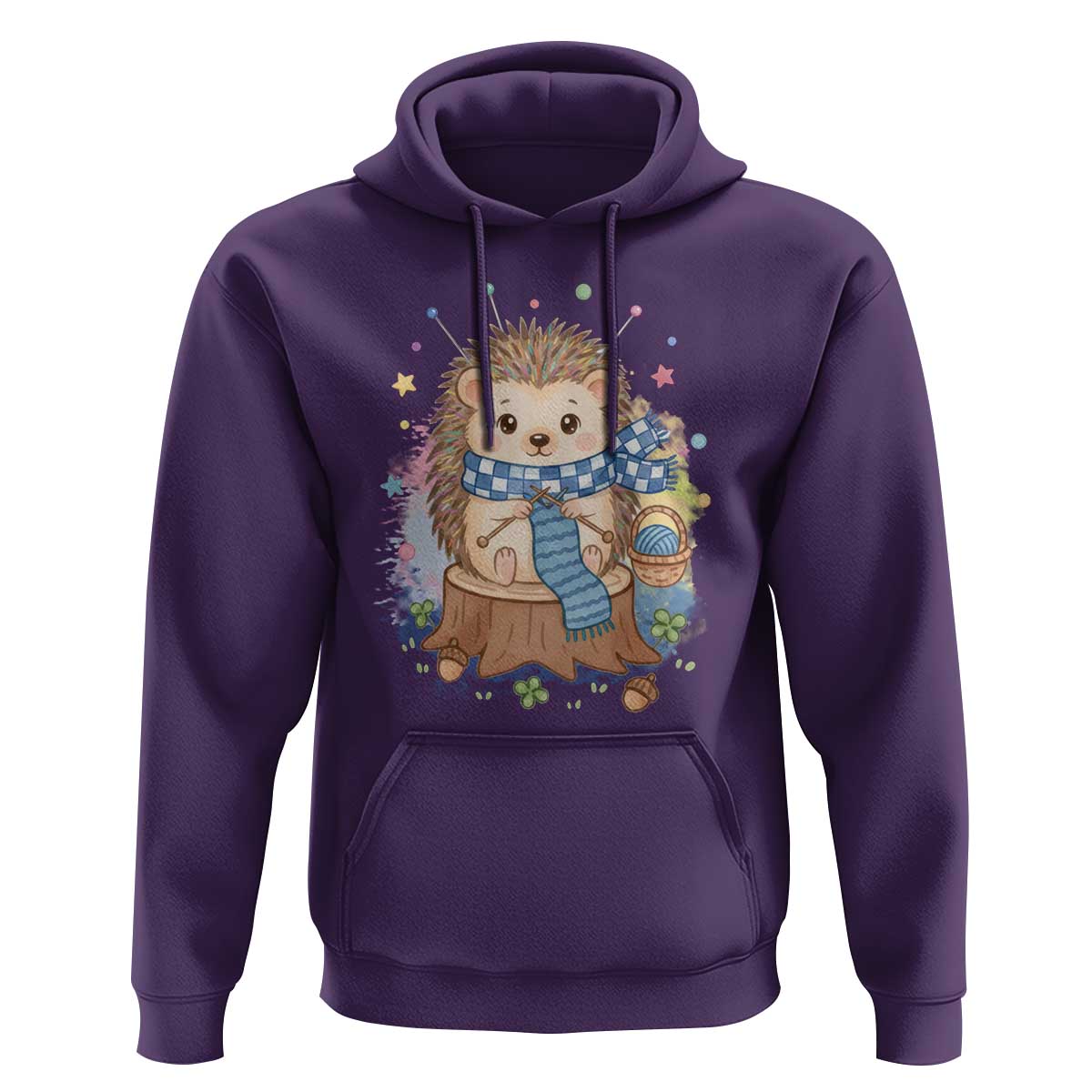Cute Hedgehog Knitting Hoodie Gift For Crocheter - Wonder Print Shop