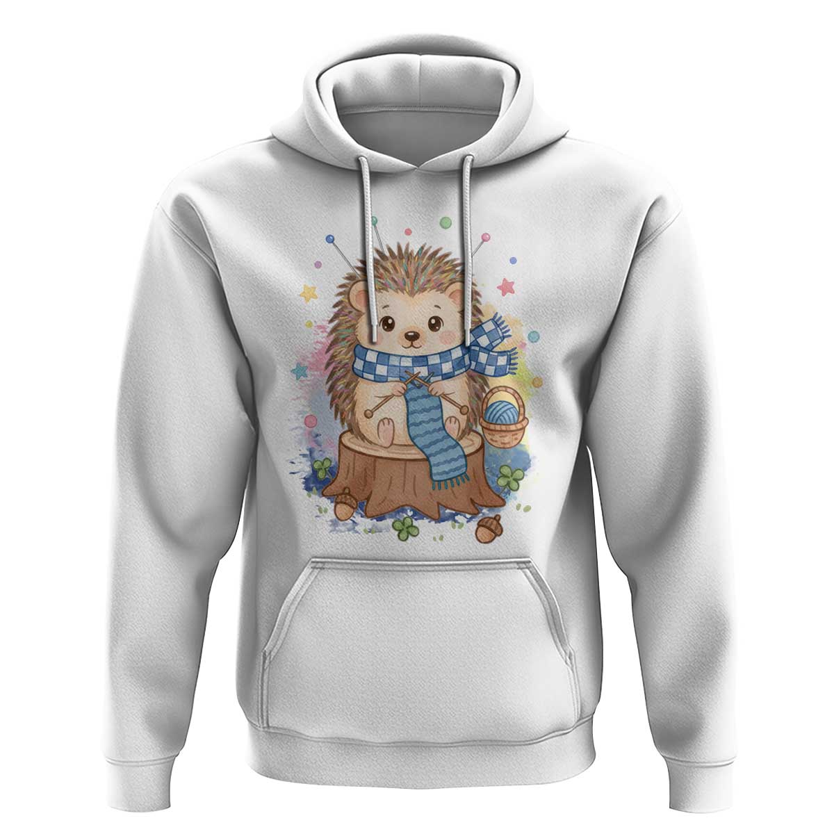 Cute Hedgehog Knitting Hoodie Gift For Crocheter - Wonder Print Shop