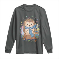 Cute Hedgehog Knitting Long Sleeve Shirt Gift For Crocheter - Wonder Print Shop