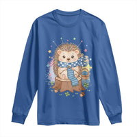 Cute Hedgehog Knitting Long Sleeve Shirt Gift For Crocheter - Wonder Print Shop