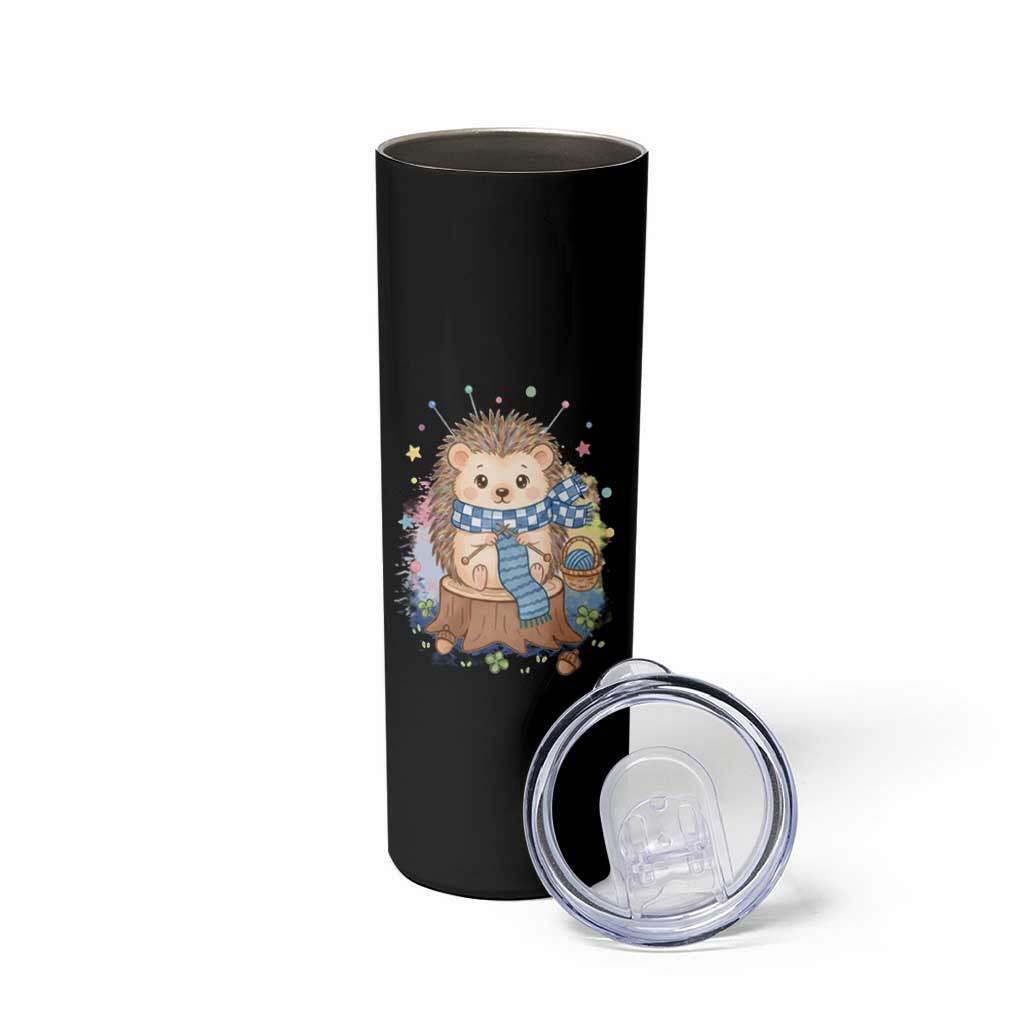 Cute Hedgehog Knitting Skinny Tumbler Gift For Crocheter - Wonder Print Shop