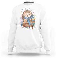 Cute Hedgehog Knitting Sweatshirt Gift For Crocheter - Wonder Print Shop